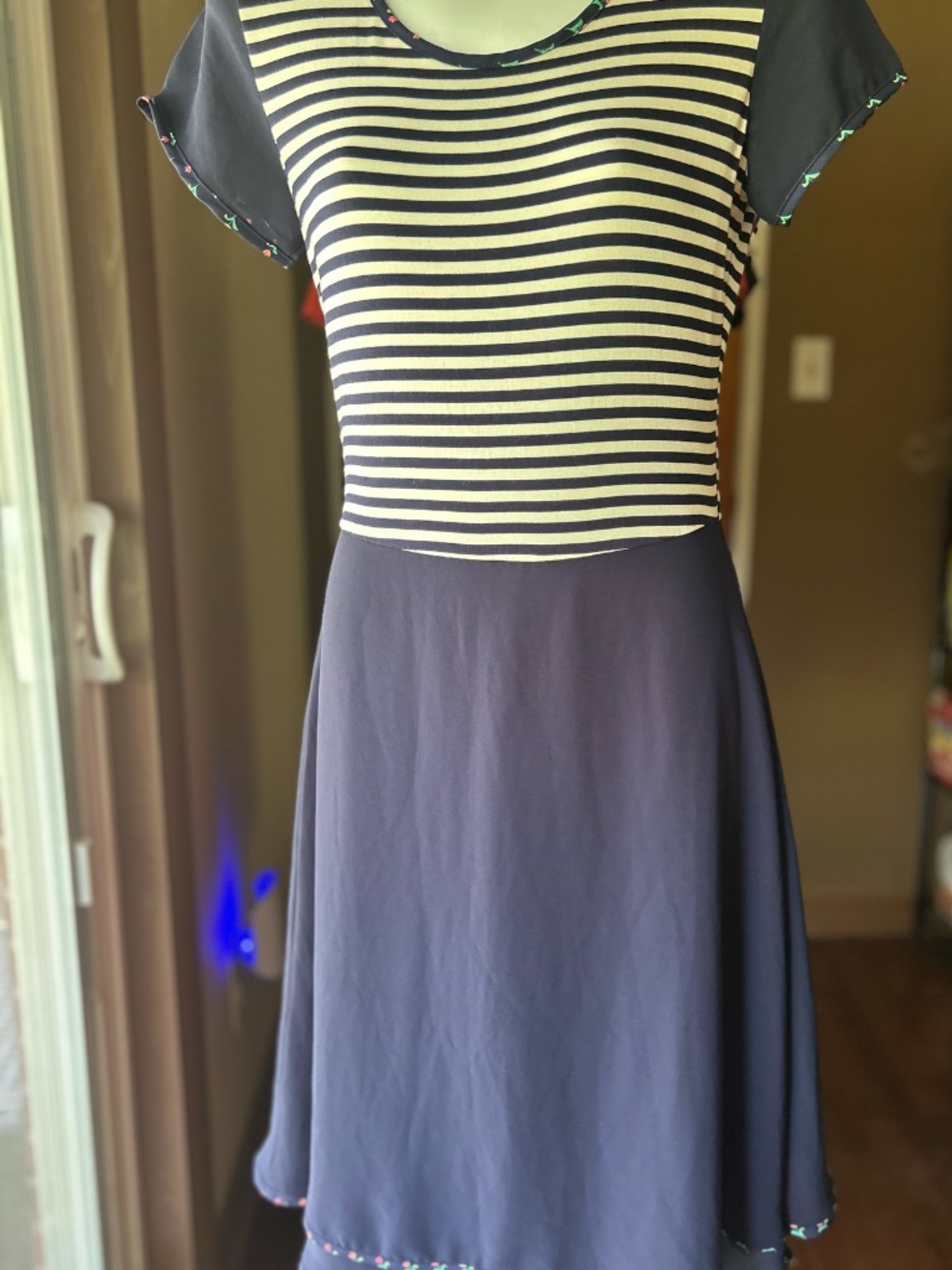 ModCloth Navy blue and White dress